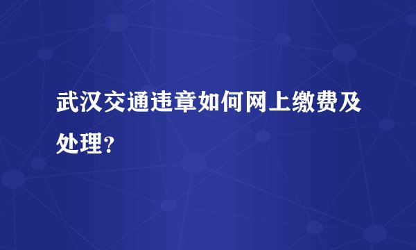 武汉交通违章如何网上缴费及处理？