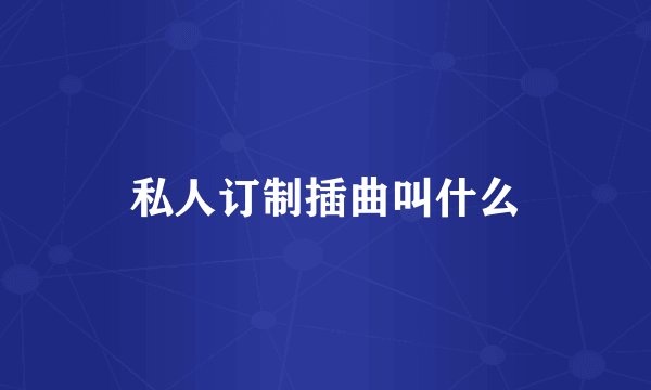 私人订制插曲叫什么