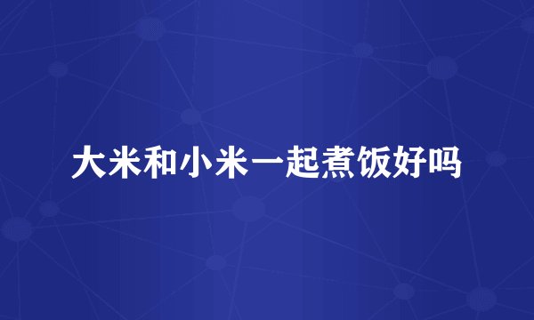 大米和小米一起煮饭好吗