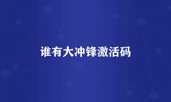 谁有大冲锋激活码