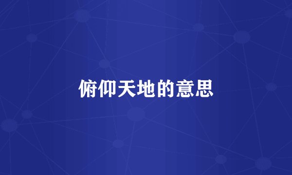 俯仰天地的意思