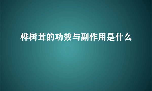 桦树茸的功效与副作用是什么