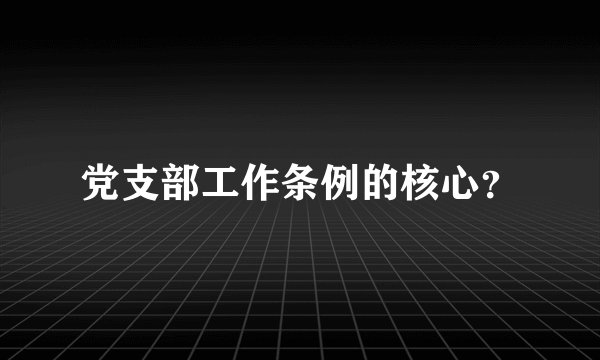 党支部工作条例的核心?