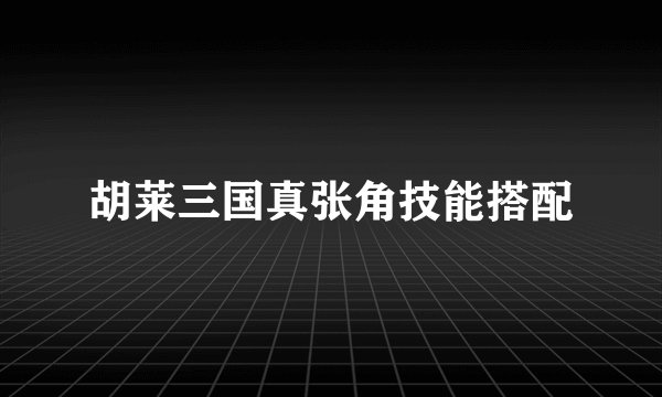 胡莱三国真张角技能搭配