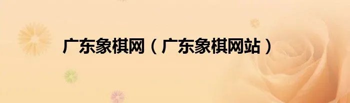 广东象棋网（广东象棋网站）