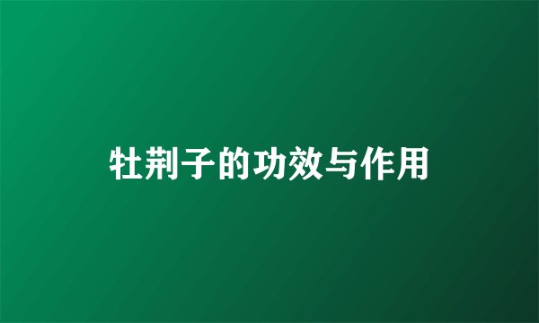 牡荆子的功效与作用