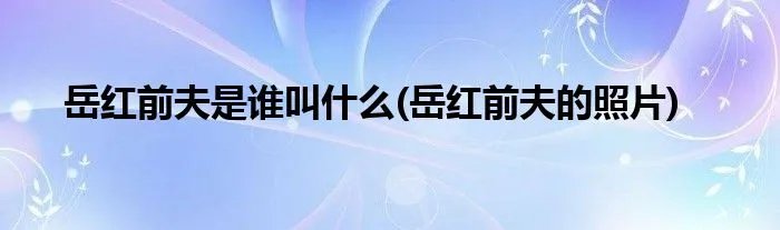 岳红前夫是谁叫什么(岳红前夫的照片)