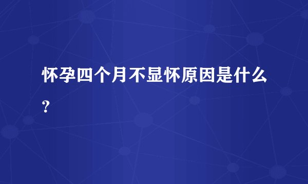 怀孕四个月不显怀原因是什么?