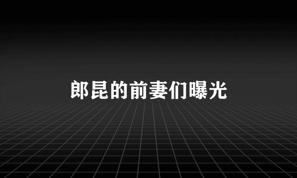 郎昆的前妻们曝光