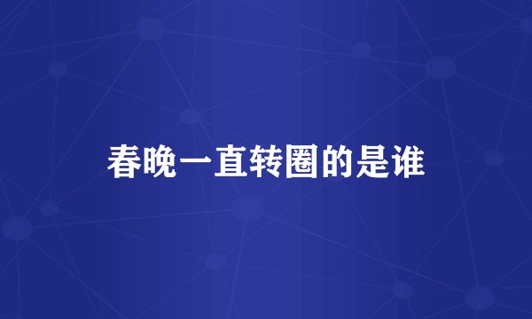 春晚一直转圈的是谁