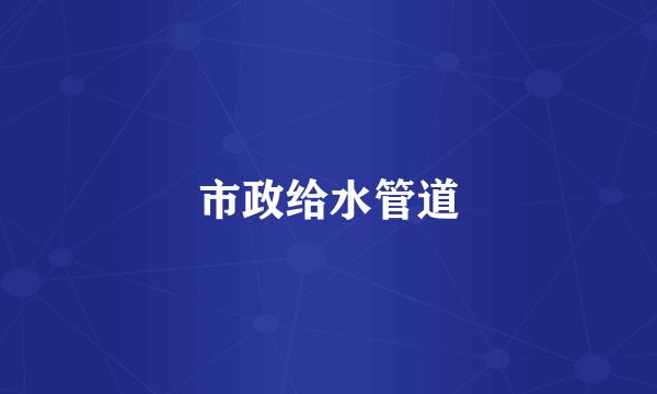 市政给水管道