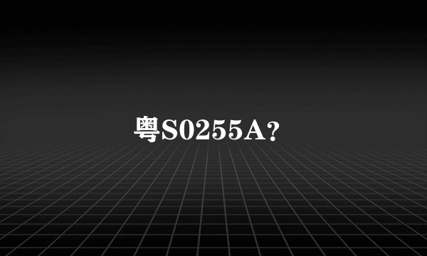 粤S0255A？