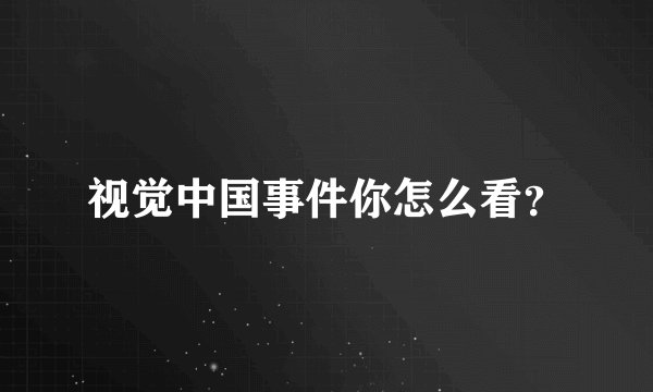 视觉中国事件你怎么看？