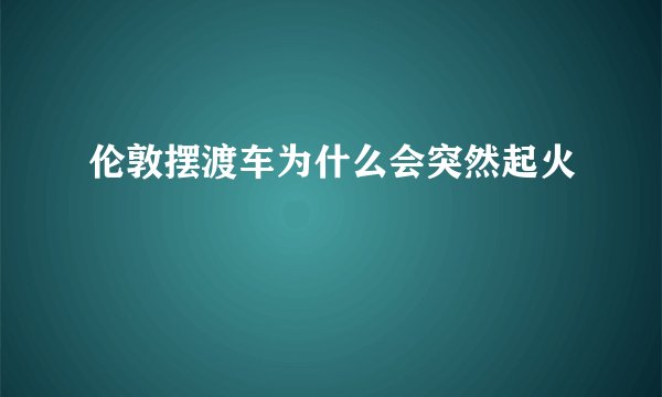 伦敦摆渡车为什么会突然起火
