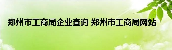 郑州市工商局企业查询 郑州市工商局网站