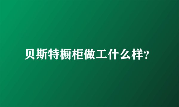 贝斯特橱柜做工什么样？