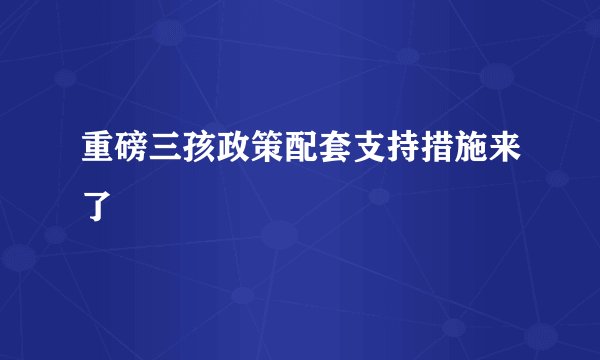 重磅三孩政策配套支持措施来了