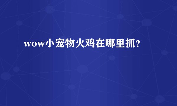 wow小宠物火鸡在哪里抓?
