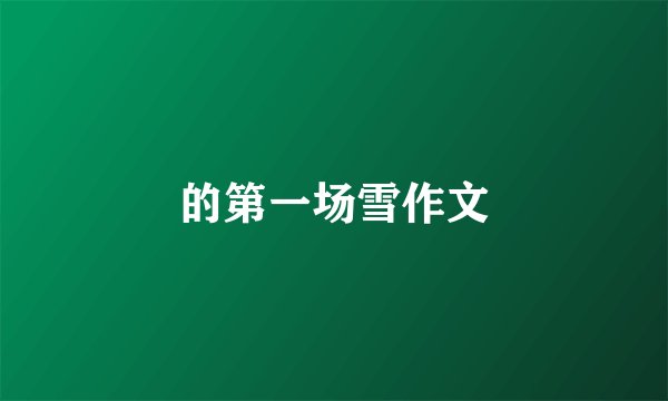 的第一场雪作文