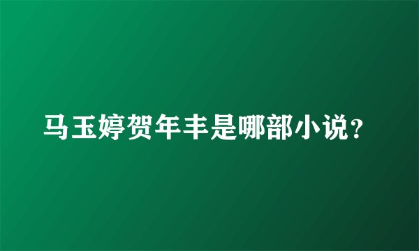 马玉婷贺年丰是哪部小说?