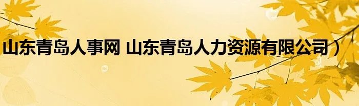 山东青岛人事网 山东青岛人力资源有限公司)