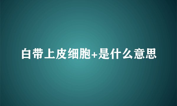 白带上皮细胞+是什么意思