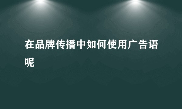 在品牌传播中如何使用广告语呢