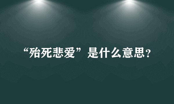 “殆死悲爱”是什么意思?