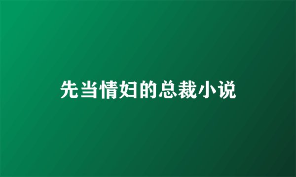 先当情妇的总裁小说