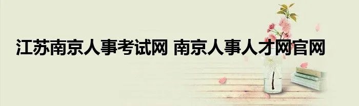 江苏南京人事考试网 南京人事人才网官网