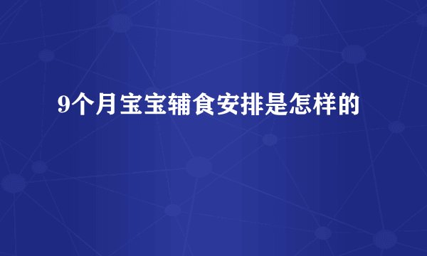 9个月宝宝辅食安排是怎样的