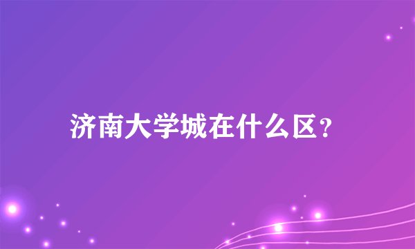 济南大学城在什么区？