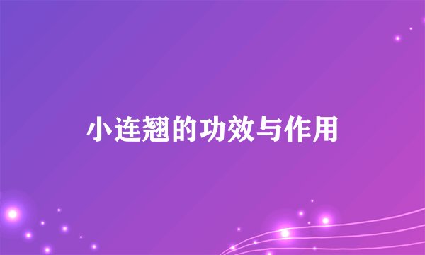 小连翘的功效与作用