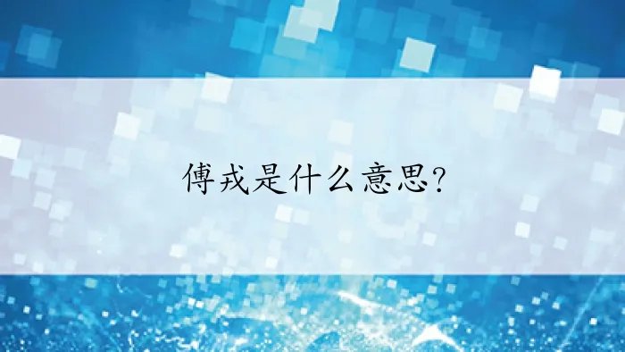 傅戎是什么意思？