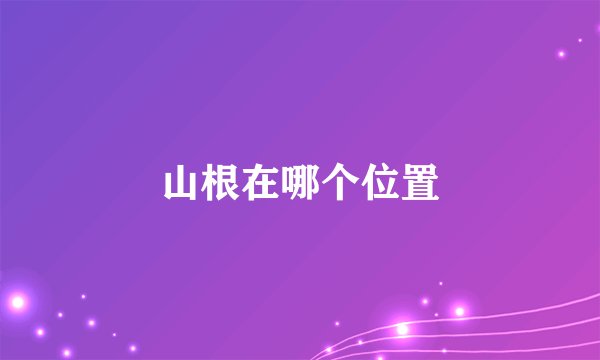 山根在哪个位置