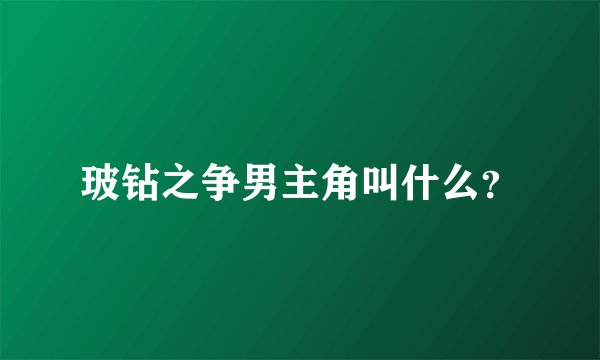玻钻之争男主角叫什么？