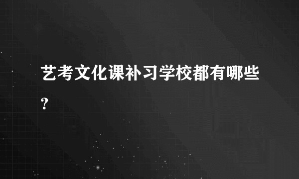 艺考文化课补习学校都有哪些？