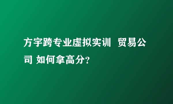 方宇跨专业虚拟实训  贸易公司 如何拿高分？