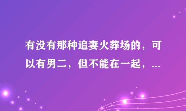 有没有那种追妻火葬场的,可以有男二,但不能在一起,结局是be的?
