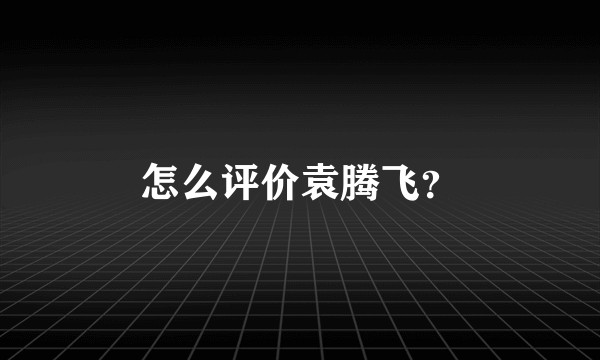怎么评价袁腾飞？