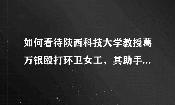 如何看待陕西科技大学教授葛万银殴打环卫女工，其助手解释「农村出身，因刚从美日回国不了解国情才会打人」？