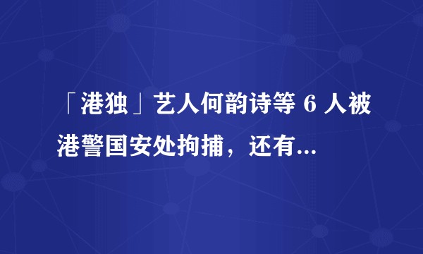 「港独」艺人何韵诗等 6 人被港警国安处拘捕，还有哪些信息值得关注？