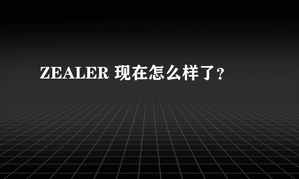 ZEALER 现在怎么样了？