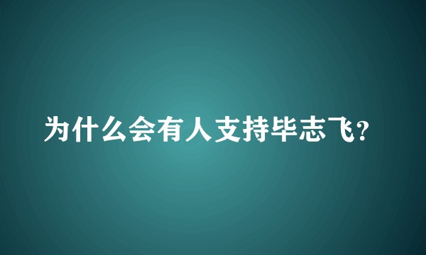 为什么会有人支持毕志飞？