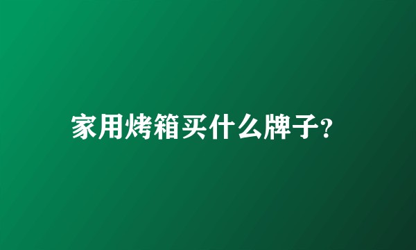 家用烤箱买什么牌子？