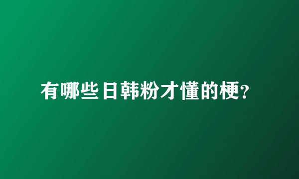 有哪些日韩粉才懂的梗？
