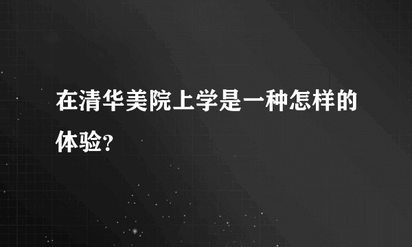 在清华美院上学是一种怎样的体验？