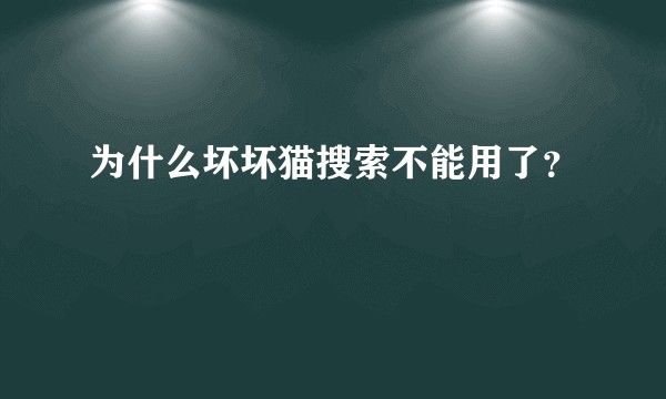 为什么坏坏猫搜索不能用了？