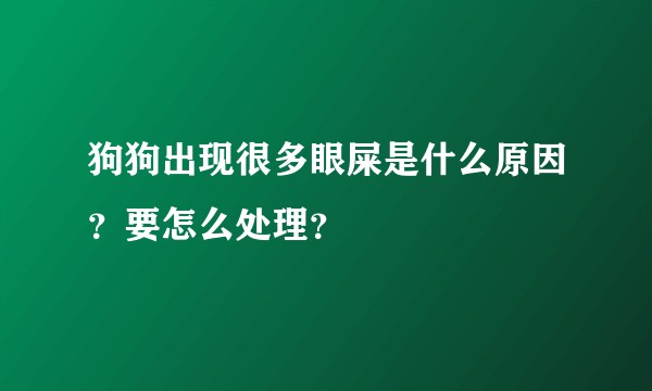 狗狗出现很多眼屎是什么原因？要怎么处理？