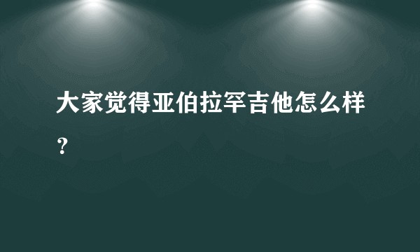 大家觉得亚伯拉罕吉他怎么样?